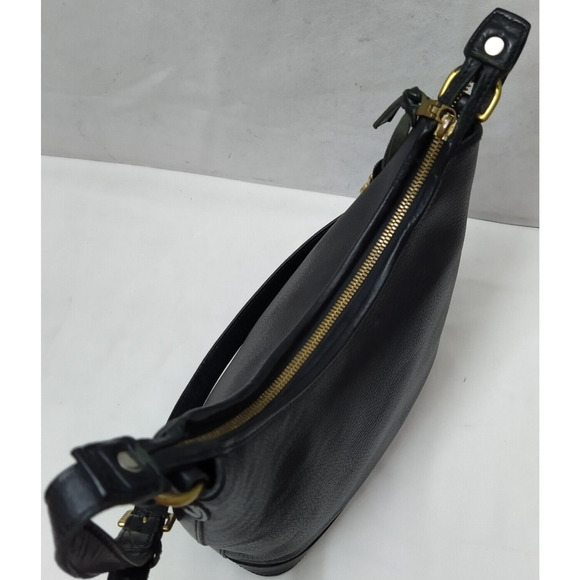 Dooney & Bourke Black Pebbled Leather Zipper Shoulder Bag - Vintage Made in USA - Picture 10 of 16